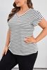 Picture of CURVY GIRL STRIPED V NECK PETAL SLEEVE